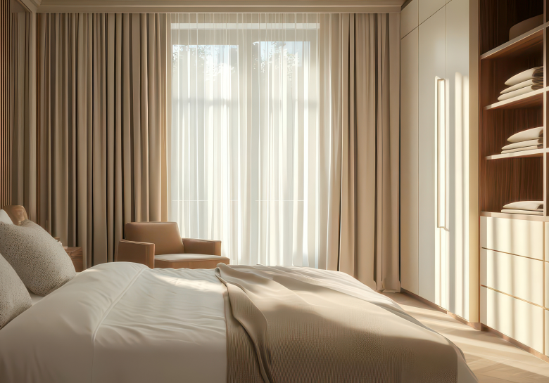 Product Application: Bedroom curtains